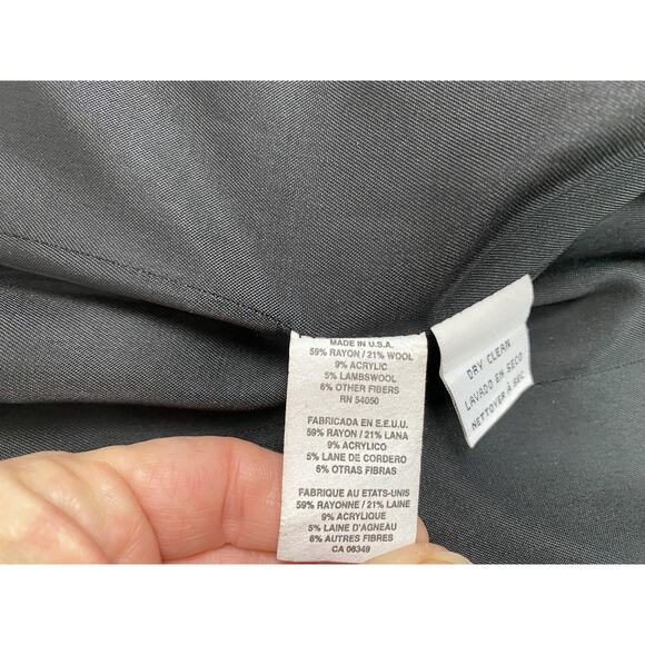 Rena Rowan Blazer Womens 8 Wool Blend Textured Tweed Jacket Pockets Casual Gray - Picture 9 of 15